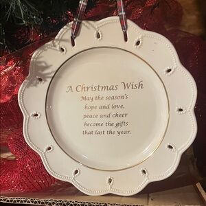 Lenox White and Gold Christmas Wish Ornament